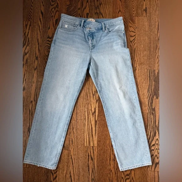 Madewell light wash low slung straight jeans asymmetrical 29 - Picture 5 of 10